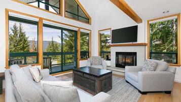 TV, fireplace, offices