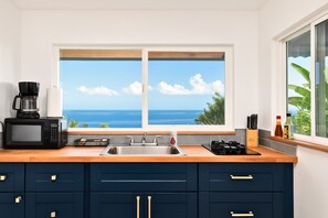 Réfrigérateur, micro-ondes, plaque de cuisson, lave-vaisselle