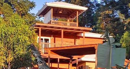 Poolhouse overlooking the Caribbean Sea