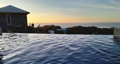 Poolhouse overlooking the Caribbean Sea