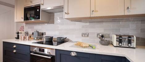 Microwave, oven, coffee/tea maker, toaster