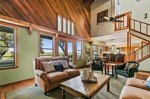 Smart TV, books, music library, stereo