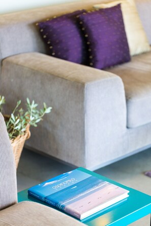 Fernseher, Kamin, Bücher, Stereoanlage