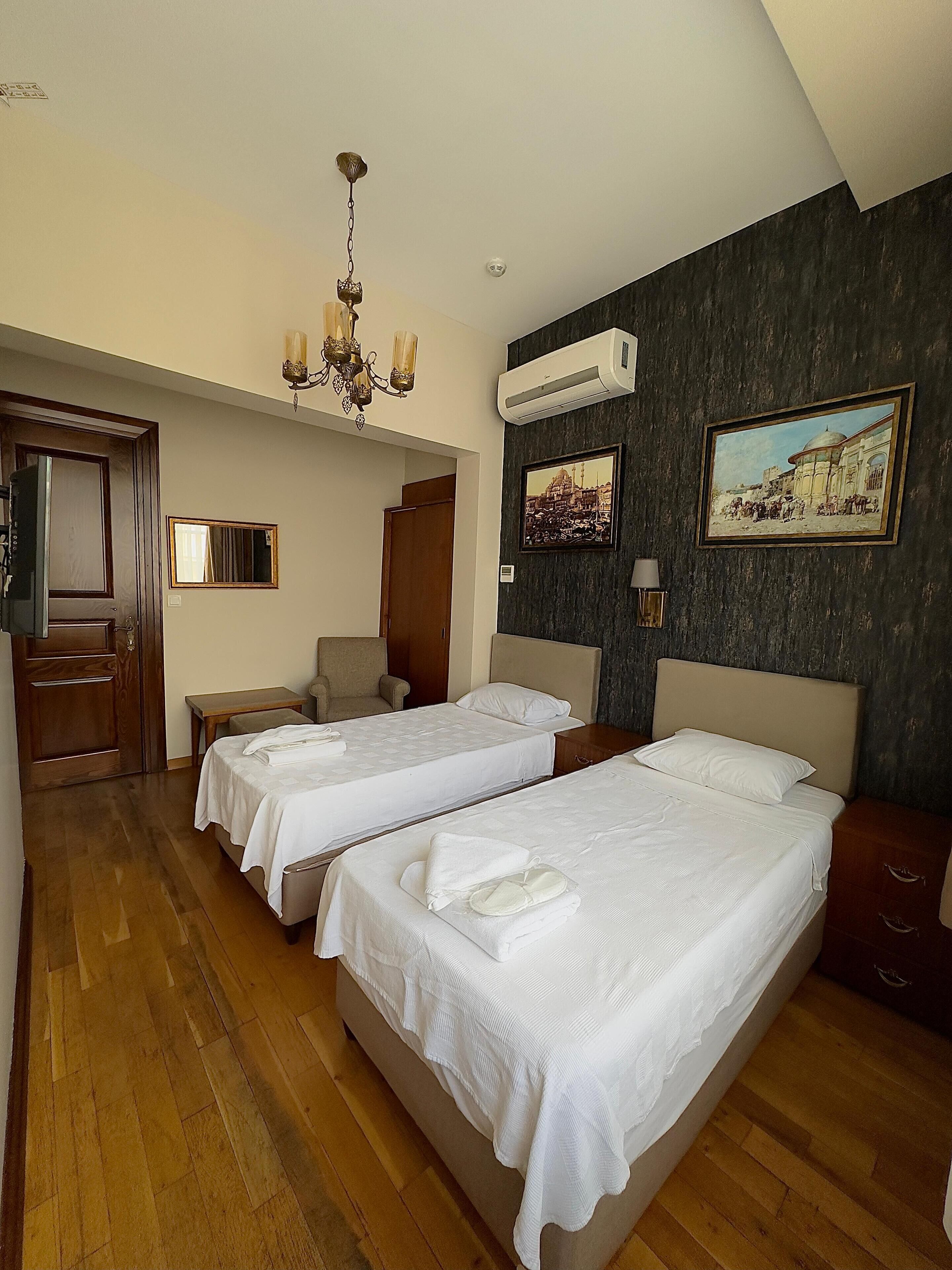 Minibar, laptop workspace, blackout curtains, soundproofing