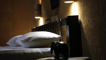 Minibar, desk, laptop workspace, soundproofing