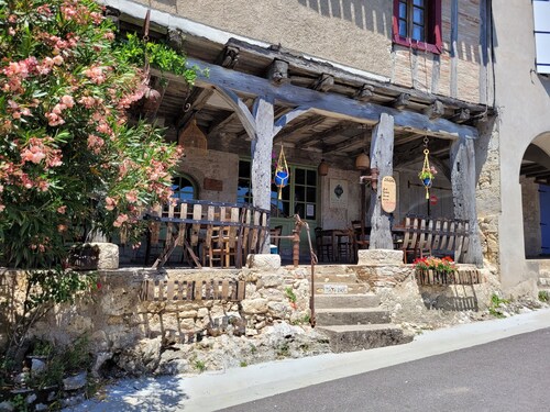 A peaceful stone house overlooking the stunning hill top village of  Roquecor