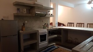 Fridge, microwave, oven, electric kettle