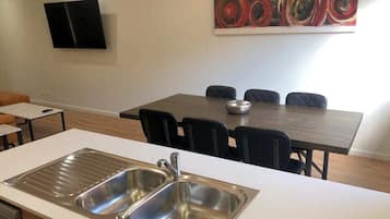 Apartment | Private kitchen | Full-size fridge, microwave, oven, stovetop