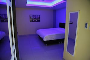 Desk, free WiFi, bed sheets