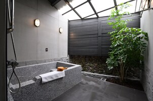 Double Room with Private Bathroom | Bathroom | Separate tub and shower, spring water tub, hydromassage showerhead