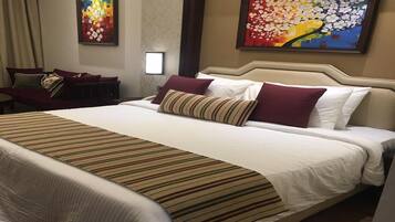 In-room safe, desk, blackout curtains, soundproofing