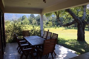 Family Bungalow, 2 Bedrooms, Garden View | Terrace/patio - Tsitsikamma Sunrise Caravan Park (The Crags)