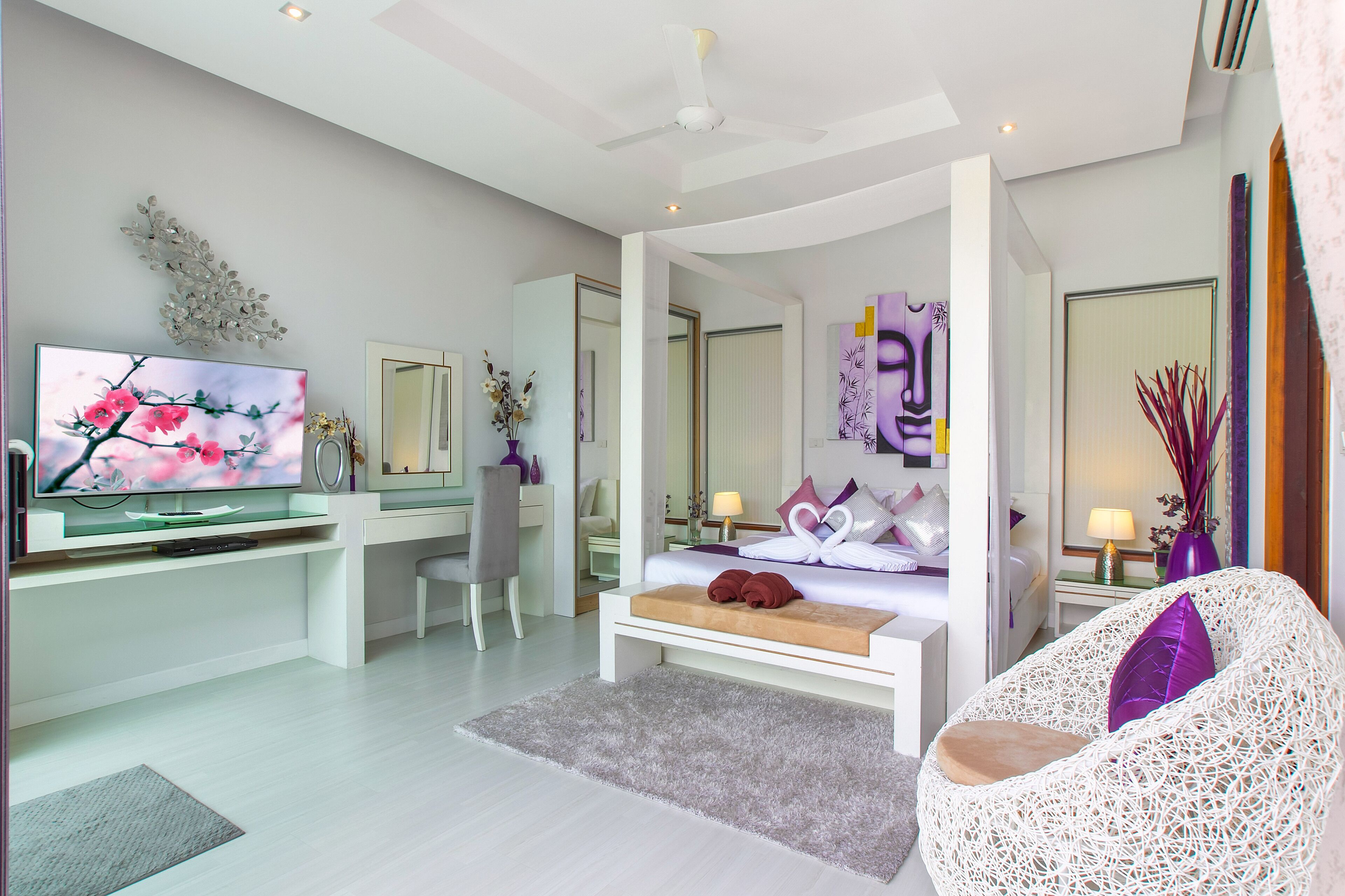 2 habitaciones, cortinas blackout y tabla de planchar con plancha 