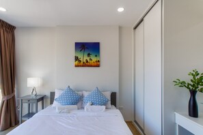 Deluxe-Apartment, 1 Schlafzimmer | 1 Schlafzimmer, Verdunkelungsvorhänge, kostenloses WLAN, Bettwäsche