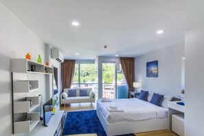 Deluxe-Apartment, 1 Schlafzimmer | 1 Schlafzimmer, Verdunkelungsvorhänge, kostenloses WLAN, Bettwäsche