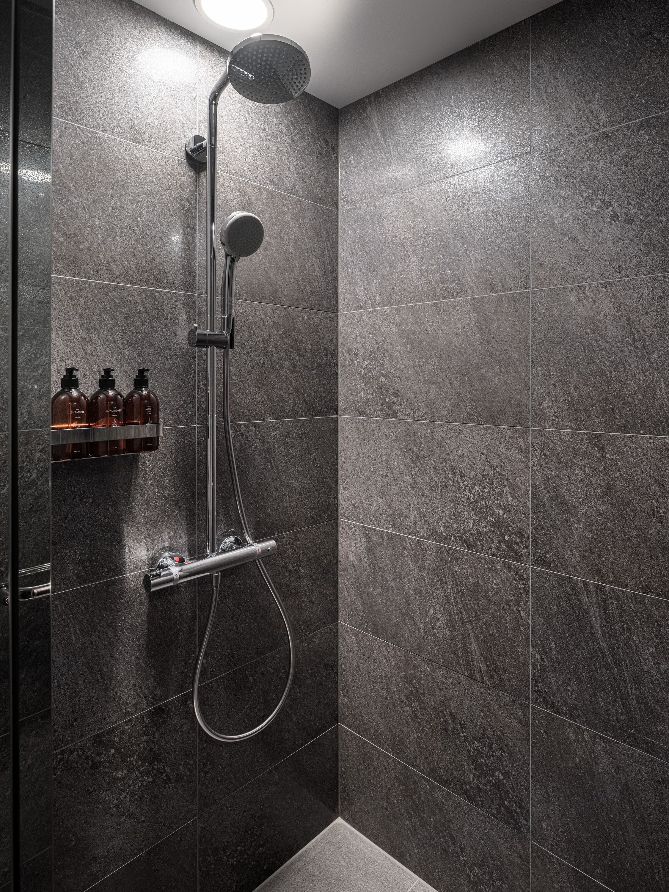 Dusche, Regendusche, Designer-Toilettenartikel, Haartrockner