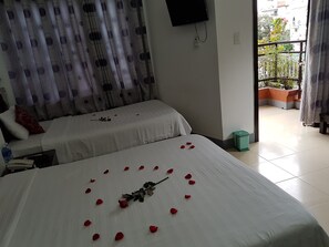 Triple Room | Living area | Fireplace