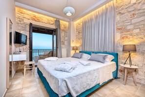 Villa, 4 Bedrooms, Sea View, Beachfront | 4 bedrooms, in-room safe, individually decorated, iron/ironing board - Villa Mare Psarou with Private Beach (Zakynthos)