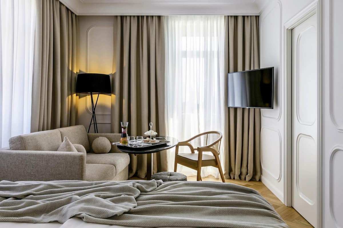 Chambre Deluxe, 1 lit double | 1 chambre, draps en coton égyptien, literie de qualité supérieure