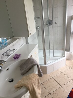 Casa estándar | Baño | Regadera, secadora de cabello, toallas 