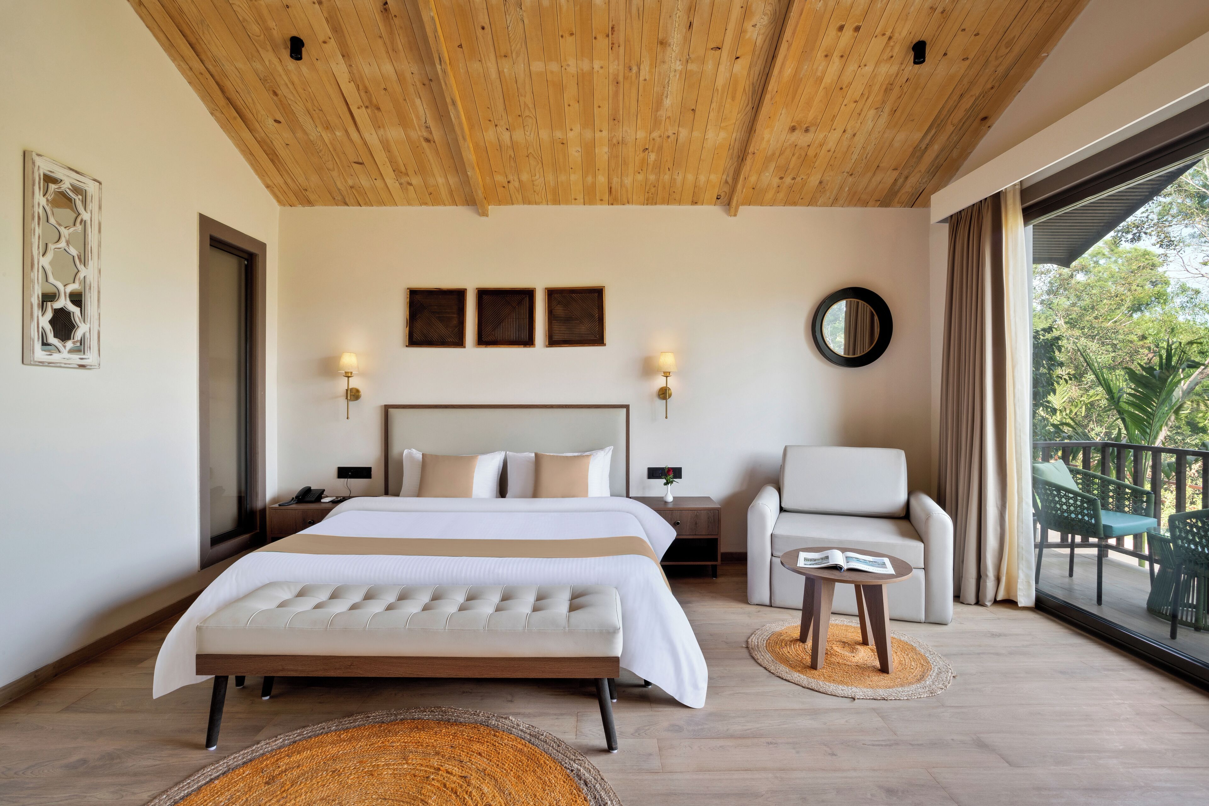 premium double room, courtyard view | 1 bedroom, in-room safe, desk, blackout curtains