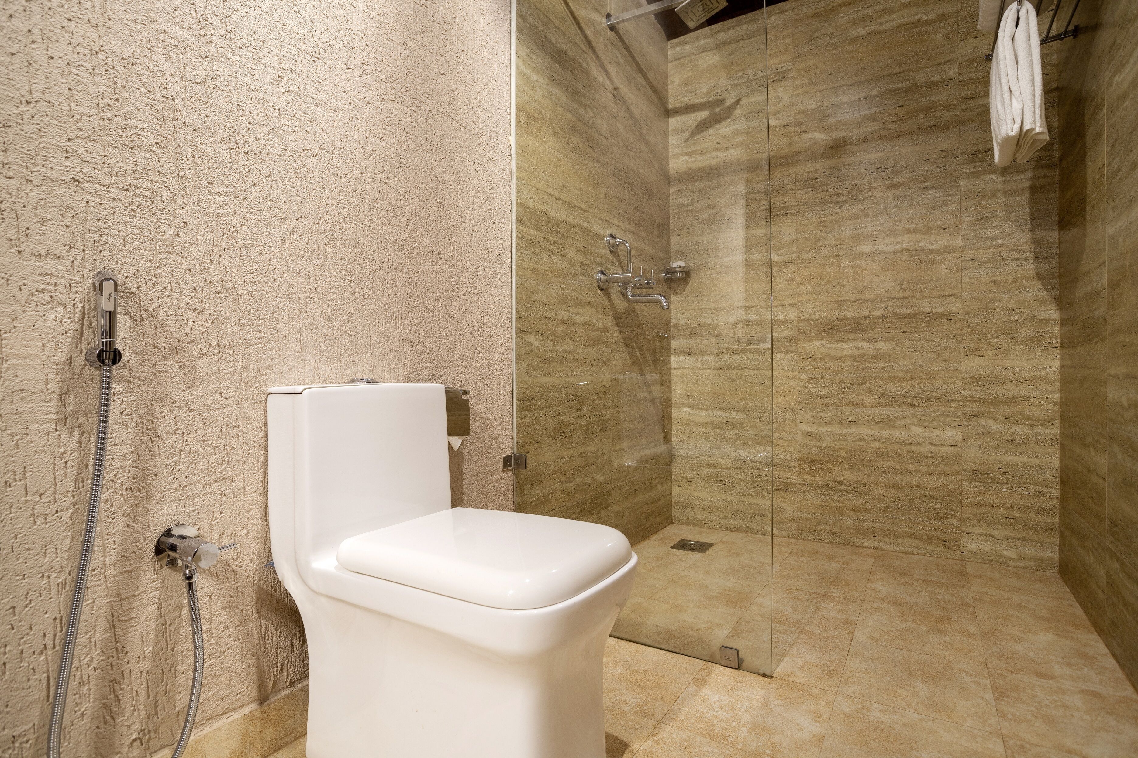 shower, free toiletries, hair dryer, slippers