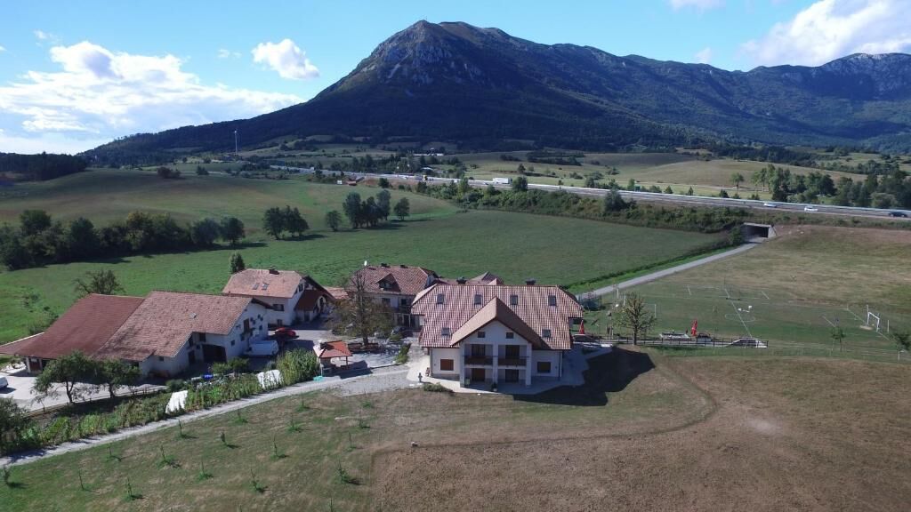 Vue sur la campagne depuis l’hébergement