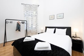 1 bedroom, desk, laptop workspace, iron/ironing board