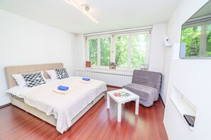 1 habitación, tabla de planchar con plancha, wifi gratis y ropa de cama 