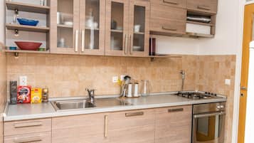 Apartment (2 Bedrooms) | Private kitchen | Fridge, oven, electric kettle, cookware/dishes/utensils