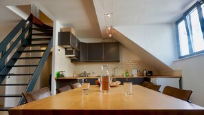 Apartment (1 Bedroom) | Private kitchen | Oven, stovetop, dishwasher, cookware/dishes/utensils - Unit 8 - Charming Loft Apt. Near Avenue Louise  (Brussels)