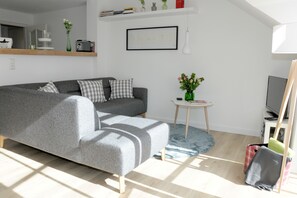 Smart TV, books, stereo