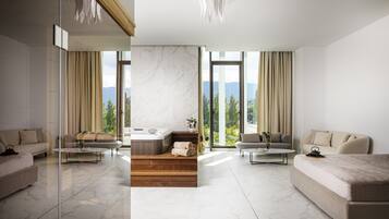 Festive Spa Suite | Bettwäsche aus ägyptischer Baumwolle, hochwertige Bettwaren, Zimmersafe