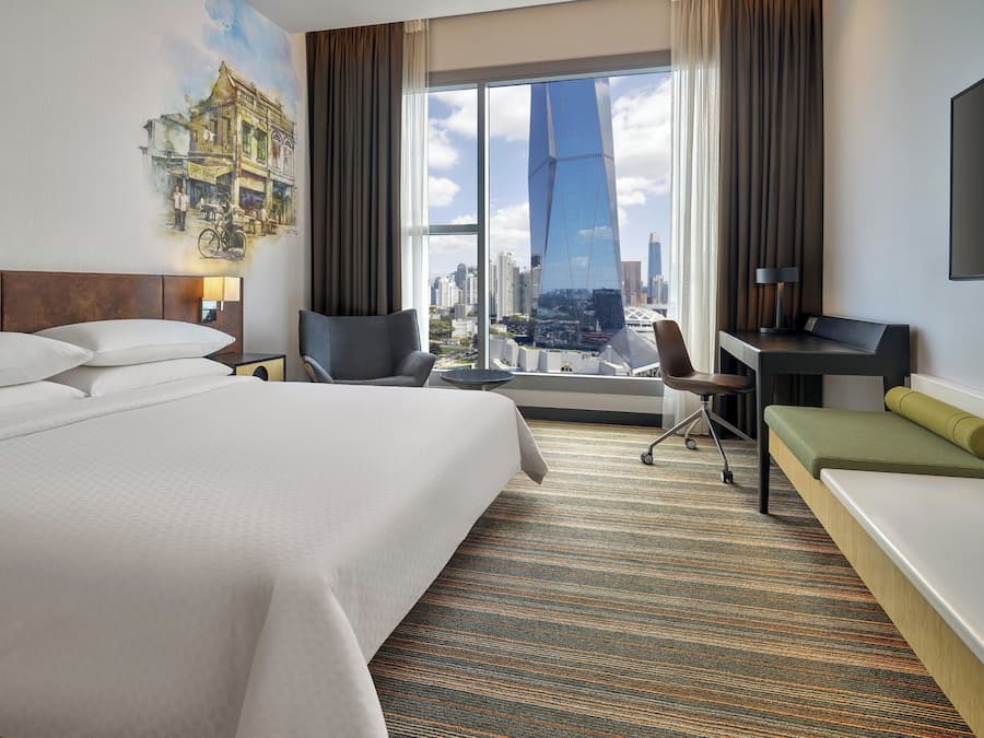 In-room safe, desk, laptop workspace, blackout drapes