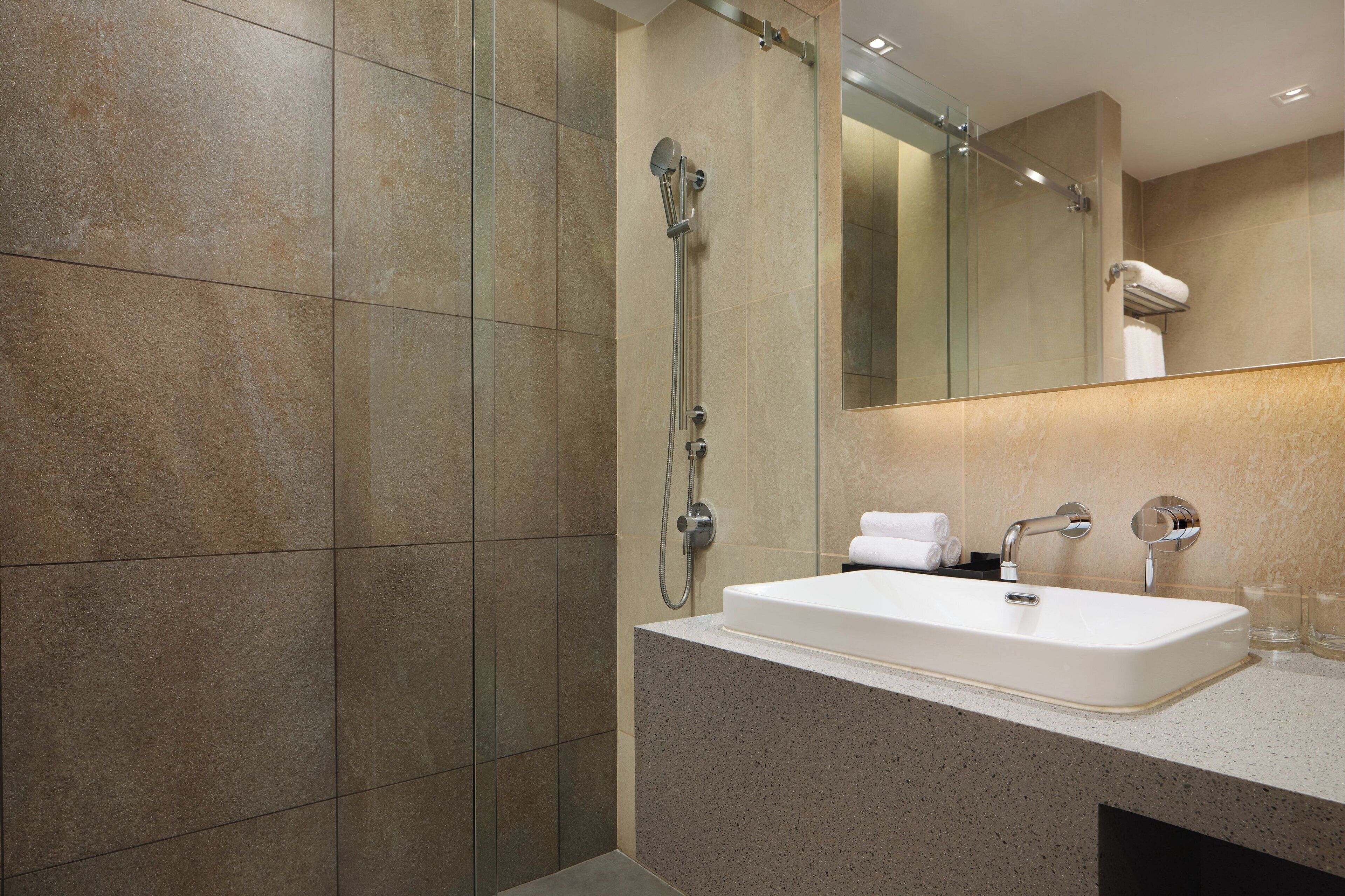 shower, free toiletries, hair dryer, slippers