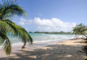 บนชายหาด, ทรายสีขาว, เก้าอี้อาบแดด, ผ้าเช็ดตัวชายหาด