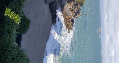 Dans villa vue sur mer.Apt rez de chaussee avec terrasse.sur plage