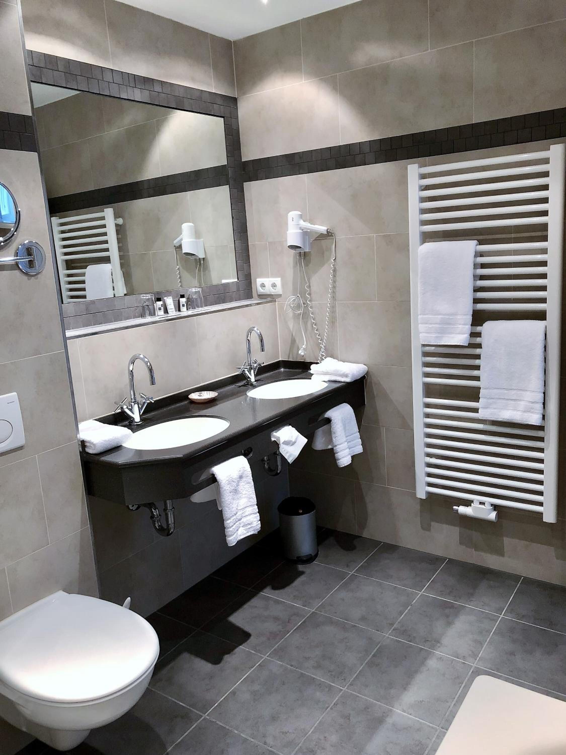 bathrobes, slippers, towels