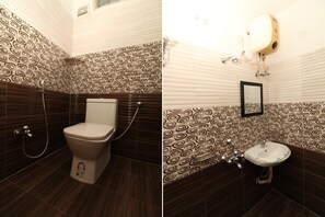 Basic Double Room | Bathroom | Shower, free toiletries, towels - OYO 37499 Saba Service Apartments (Hyderabad)