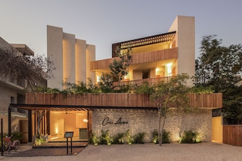 Hotel exterior and entrance at Casa Agape Hotel Tulum with Beach Club Access