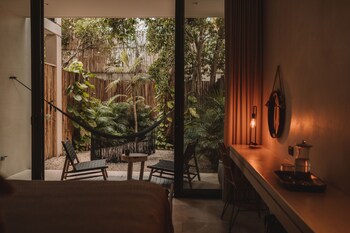 Luxury Suite with King Bed Terrace and Garden | 1 bedroom, minibar, in-room safe, desk at Casa Agape Hotel Tulum with Beach Club Access