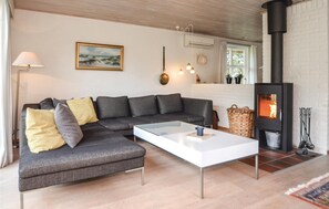 Een televisie, een open haard en een dvd-speler