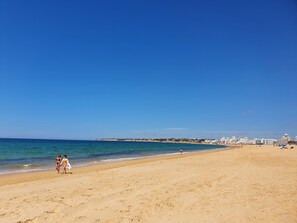 Chaises longues, serviettes de plage