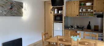 Bright T3 village center close to ESF and ski lifts.