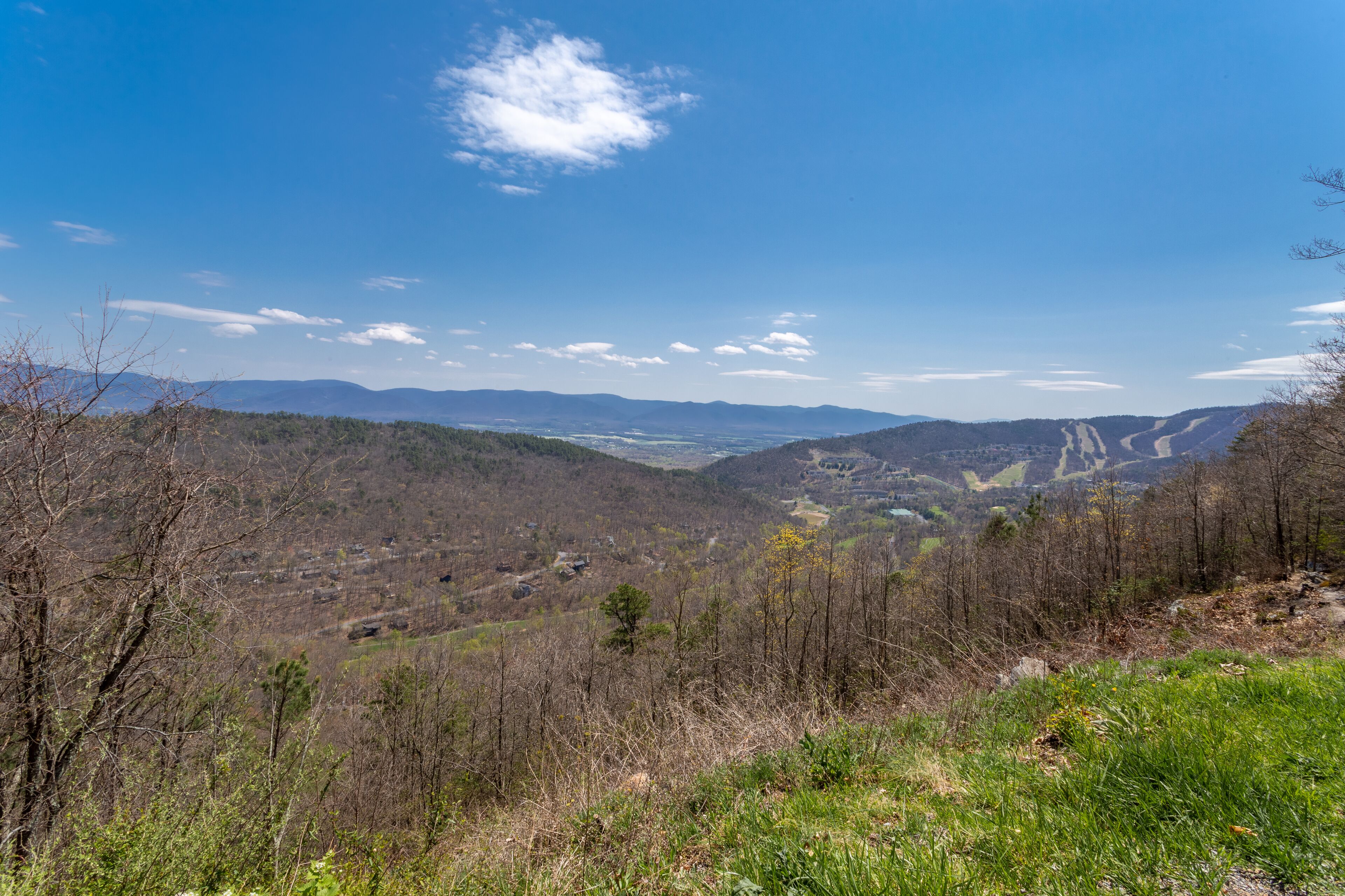 A mountainous landscape with a clear sky.