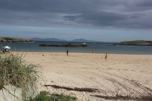 Beach nearby, sun loungers