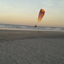 On the beach, white sand, beach umbrellas