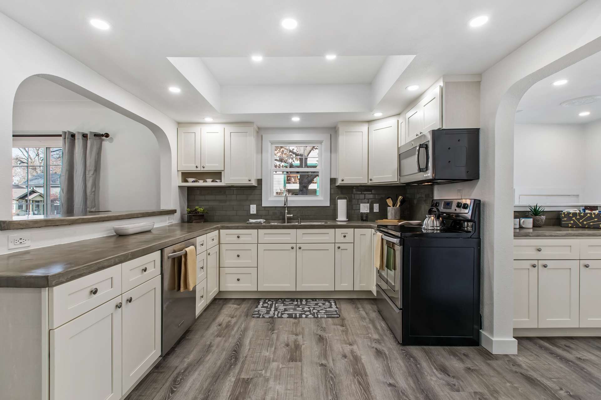 Welcome to your home away from home! Lot of space to cook together! ALL new kitchen inventory