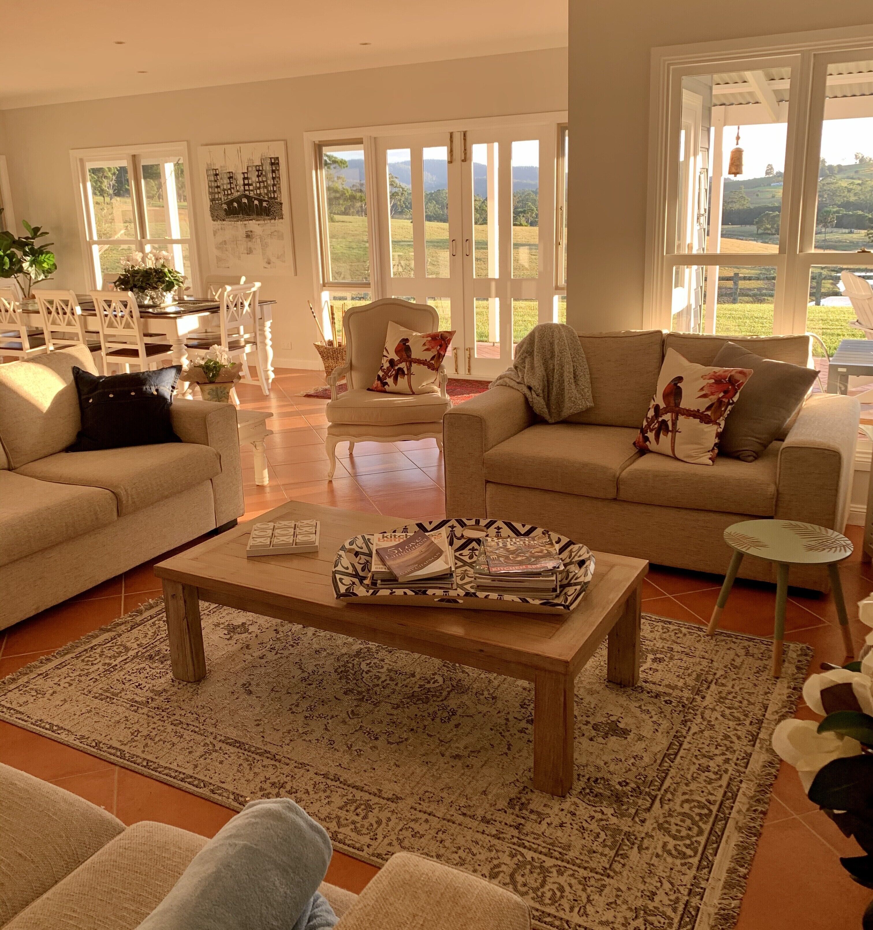 TV connectée, cheminée, livres, chaîne hi-fi