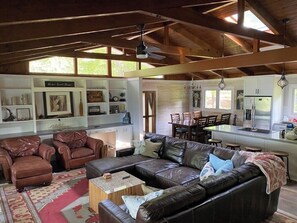 TV connectée, cheminée, lecteur de DVD